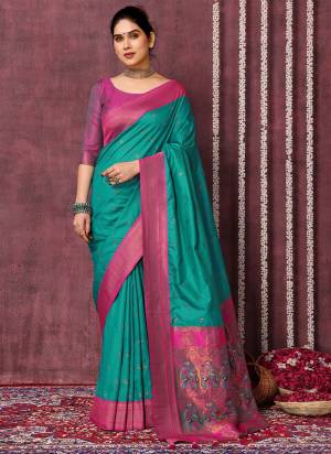 Attrective Look These Festive Wear Saree in Fine Colored.These Saree And Blouse is Fabricated On Silk Blend.Its Beautified With Weaving Jari Designer.