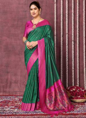 Attrective Look These Festive Wear Saree in Fine Colored.These Saree And Blouse is Fabricated On Silk Blend.Its Beautified With Weaving Jari Designer.