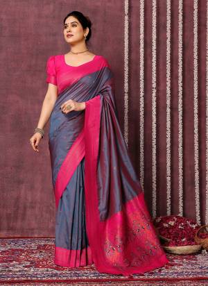 Attrective Look These Festive Wear Saree in Fine Colored.These Saree And Blouse is Fabricated On Silk Blend.Its Beautified With Weaving Jari Designer.