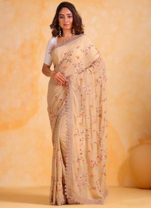 Attrective Looking These Party Wear Saree in Fine Colored.These Saree Are Georgette And Blouse is Fabricated On Art Silk.Its Beautified With Designer Thread Embroidery With Cut Work.