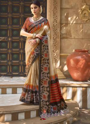 Look Attrective These Designer Party Wear Saree in Fine Colored.These Saree Are Bhagalpuri Silk And Blouse Raw Silk is Fabricated.Its Beautified Desiger Printed With Hand Work.