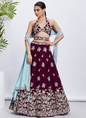 Attrective Looking This Partywear Fine Color Heavy Designer Choli Fabric Georgette And Lahenga Georgette And Dupatta Georgette In Fabricated Beautified With Attrective Designer Thread,Sequance Embroidery Work. Buy Now.