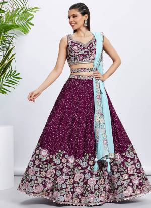 Attrective Looking This Partywear Fine Color Heavy Designer Choli Fabric Chiffon And Lahenga Chiffon And Dupatta Organza In Fabricated Beautified With Attrective Designer Thread,Sequance Embroidery Work. Buy Now.