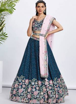 Attrective Looking This Partywear Fine Color Heavy Designer Choli Fabric Chiffon And Lahenga Chiffon And Dupatta Organza In Fabricated Beautified With Attrective Designer Thread,Sequance Embroidery Work. Buy Now.