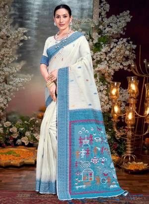 Garb These Fastive Wear Saree in Fine Colored.These Saree And Blouse is Fabricated On Cotton.Its Beautified With Heavy Weavon Designer.