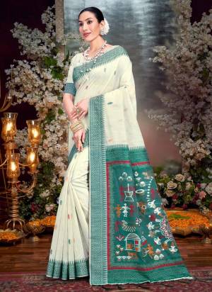 Garb These Fastive Wear Saree in Fine Colored.These Saree And Blouse is Fabricated On Cotton.Its Beautified With Heavy Weavon Designer.