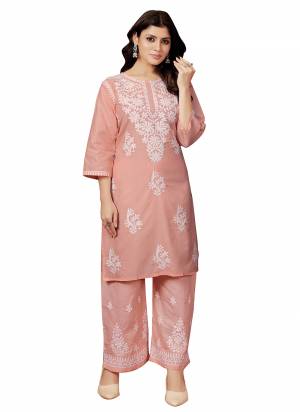 Grab These Beautiful Looking Readymade Kurti With Bottom.These Kurti And Bottom is Fabricated On Cotton.Its Beautified With Designer Chikankari Embroidery Work.