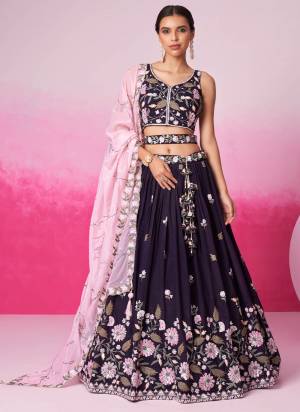 Attrective Looking This Partywear Fine Color Heavy Designer Choli Fabric Satin And Lahenga Satin And Dupatta Satin In Fabricated Beautified With Attrective Designer Embroidery Work. Buy Now.