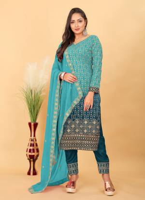 Attrective These Party Wear Suit in Fine Colored Pair With Bottom And Dupatta.These Top Are Faux Georgette And Dupatta Are Fabricated On Faux Georgette Pair With Santoon Bottom.Its Beautified With Pedding Coloe With Designer Heavy Jari,Sequance Embroidery Work.