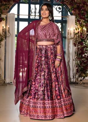 For A Designer Look,Grab These Readymade Lahenga Choli With Dupatta in Fine Colored.These Lahenga And Choli Are Fabricated On Dull Satin Pair With Georgette Dupatta.Its Beautified With Designer Digital Printed With Hand Work.