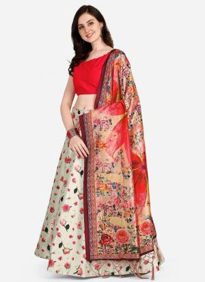 Must have Designer Lehenga Set Crafted Out Of Silk Fabric For Trendy Girlie Looks. Lehenga Is Designed With Stylish Digital Prints For Classy Ethnic Looks