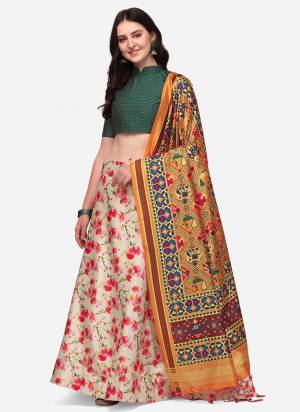 Must have Designer Lehenga Set Crafted Out Of Silk Fabric For Trendy Girlie Looks. Lehenga Is Designed With Stylish Digital Prints For Classy Ethnic Looks