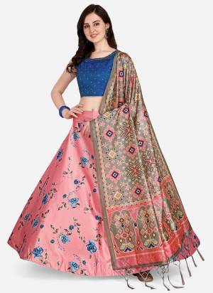 Must have Designer Lehenga Set Crafted Out Of Silk Fabric For Trendy Girlie Looks. Lehenga Is Designed With Stylish Digital Prints For Classy Ethnic Looks