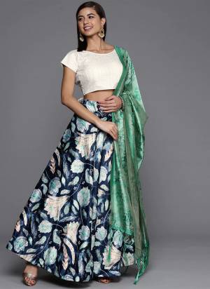 Must have Designer Lehenga Set Crafted Out Of Silk Fabric For Trendy Girlie Looks. Lehenga Is Designed With Designer Digital Prints For The Real Glam Feels. Must Have Lehenga Choli For The Coming Wedding And Festive Seasons.