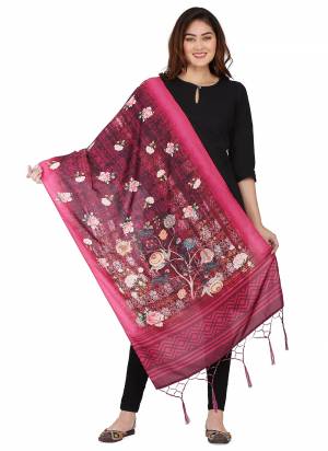 Grab These Beautiful Ethnic Colored Dupatta.This Dupatta is Fabricated On Smart Muslin Cotton Fabric . It Is Beautified With Beautiful Digital Prints And Ethnic Tussels On Pallu Side.