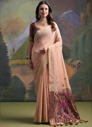 Premium Soft Muga Silk Saree With Classic Colourfull Resham Weaving Pallu With Beautiful Peacock Weaving Concept And Traditional Zari Weaving Border And All Over Resham Weaving Butties And Fancy Tassels With Contrast Blouse Piece 