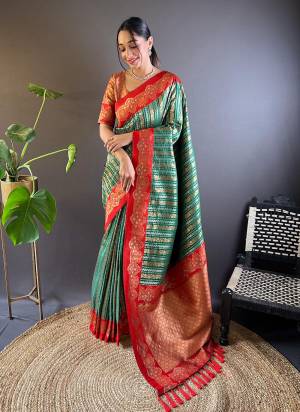 Original Soft Silk Sarees With Dual Original Zari Linings All Over The Body Having Contrast Rich Woven Pallu With Tassels And Contrast Satin Unique Zari Woven Border.