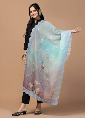 Grab These Beautiful Colored Ethnic Dupatta.This Dupatta is Fabricated On Beautiful Organza Fabric . It Is Beautified With Beautiful Digital Prints And Resham Embroidery Work.