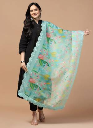 Grab These Beautiful Colored Ethnic Dupatta.This Dupatta is Fabricated On Beautiful Organza Fabric . It Is Beautified With Beautiful Digital Prints And Resham Embroidery Work.