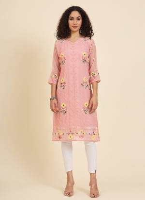 Looking These Beautiful Looking Readymade Kurti.These Kurti is Fabricated On Georgette.Its Beautified With Designer Lucknowi Chikankari Multy Thread Embroidery Work.