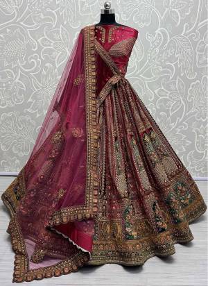 For A Fancy Designer Look,Grab These Lehenga Choli With 2 Dupatta in Fine Colored.These Lehenga And Choli Are Velvet And Dupatta Are Fabricated On Soft Net & Velvet Pair.Its Beautified With Designer Velvet Patch,Sequance,Thread,Dori,Jari Embroidery With Diamond Work.