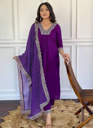 Garb These Beautiful Looking Readymade Suits.These Top And Bottom Are Viscose Silk And Dupatta Silk Blend Fabricated.Its Beautified With Designer Embroidery Work.