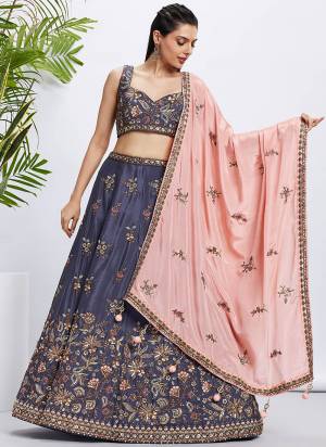 Attrective Looking This Partywear Fine Color Fancy Heavy Designer Choli And Lahenga Fabriced On Chiffon And Dupatta Georgette In Fabricated Beautified With Attrective Designer Heavy EmbroideryWork. Buy Now.