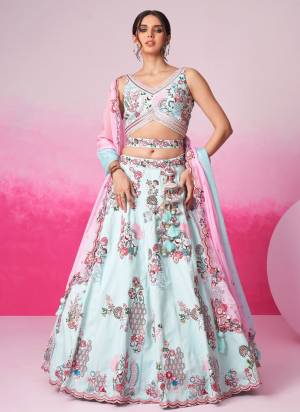 Attrective Looking This Partywear Fine Color Fancy Heavy Designer Choli And Lahenga Fabriced On Silk And Dupatta Organza In Fabricated Beautified With Attrective Designer Heavy EmbroideryWork. Buy Now.