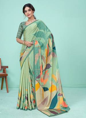 Attrective Look These Party Wear Saree in Fine Colored.These Saree And Blouse is Fabricated On Crepe Soft Silk.Its Beautified With Designer Digital Printed.