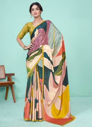 Attrective Look These Party Wear Saree in Fine Colored.These Saree And Blouse is Fabricated On Crepe Soft Silk.Its Beautified With Designer Digital Printed.