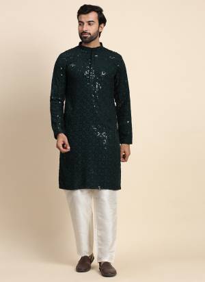 For A festive Wear,Grab These Readymade Kurta Payjama in Fine Colored.These Kurta is Fabricated On Cotton And Art Silk Bottom With  Designer Chikankari Embroidery Work.Buy Now.