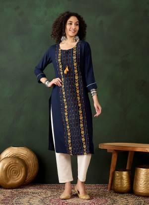 Attrective These Beautiful Looking Readymade Kurti.These Kurtis Fabricated On Viscose Rayon.Its Beautified With Designer Embroidery Work.