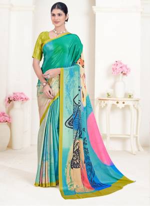 Attrective Look These Party Wear Saree in Fine Colored.These Saree And Blouse is Fabricated On Crepe Soft Silk.Its Beautified With Designer Digital Printed.