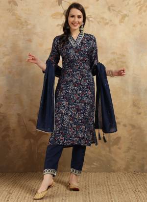 Grab These Readymade Suit in Fine Colored Pair With Bottom And Dupatta.These Top And Bottom Are Fabricated On Viscose Chanderi Pair With Chanderi Dupatta.Its Beautified With Designer Printed With Embroidery Work.