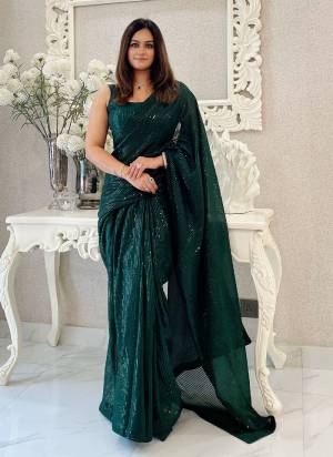 Attrective These Party Wear Saree in Fine Colored.These Saree Are Georgette And Blouse is Banglori Satin Fabricated.Its Beautified With Designer Heavy Sequance Embroidery Work.