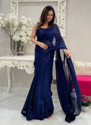 Attrective These Party Wear Saree in Fine Colored.These Saree Are Georgette And Blouse is Banglori Satin Fabricated.Its Beautified With Designer Heavy Sequance Embroidery Work.