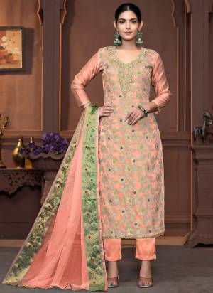 Looking These Suit in Fine Colored Pair With Bottom And Dupatta.These Top Are Muslin Cotton And Dupatta Are Fabricated On Organza Pair With Dull Santoon Bottom.Its Beautified With Wevon Designer, Hand Work.