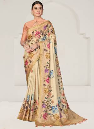 Look Attrective These Designer Party Wear Saree in Fine Colored.These Saree Are Rangkat Tusser Silk And Blouse Raw Silk is Fabricated.Its Beautified Wevon Desiger With Printed, Embroidery Work.