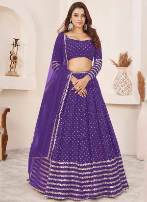 For A Designer Look,Grab These Lehenga Choli in Fine Colored.These Lehenga And Blouse Are Fabricated On Georgette Pair With Dupatta Are Soft Net.Its Beautified With Designer Jari,Sequance Embroidery Work.