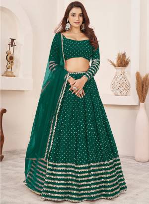 For A Designer Look,Grab These Lehenga Choli in Fine Colored.These Lehenga And Blouse Are Fabricated On Georgette Pair With Dupatta Are Soft Net.Its Beautified With Designer Jari,Sequance Embroidery Work.