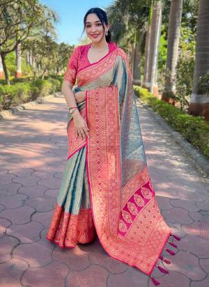 Attrective These Party Wear Saree in Fine Colored.These Saree And Blouse is Fabricated On Tissue Silk.Its Beautified With Weaving Jari Designer.