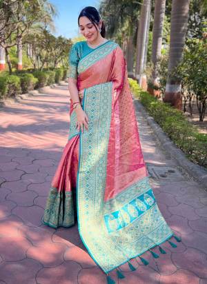 Attrective These Party Wear Saree in Fine Colored.These Saree And Blouse is Fabricated On Tissue Silk.Its Beautified With Weaving Jari Designer.