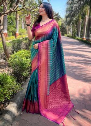 Garb These Party Wear Saree in Fine Colored.These Saree And Blouse is Fabricated On Soft Silk.Its Beautified With Weaving Jari Designer.