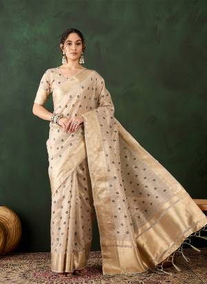 Garb These Party Wear Saree in Fine Colored.These Saree And Blouse Is Khadi Organza Fabricated.Its Beautified With Wevon Designer With Brush Printed.