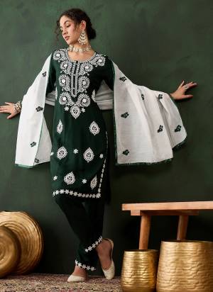 Grab These Beautiful Looking Readymade Suits With Dupatta.These Suit is Fabricated On Top Are Rayon Cotton And Bottom Are Rayon Cotton And Chanderi Dupatta .Its Beautified With Designer Chikankari Embroidery Work.