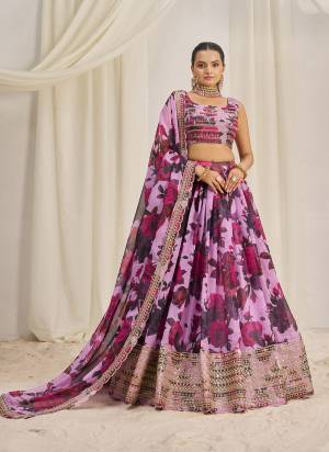 For A Designer Look,Grab These Lehenga Choli in Fine Colored.These Lehenga And Dupatta Are Fabricated On Organza Pair With Organza Blouse.Its Beautified With Designer Printed,Jari,Dori,Sequance Embroidery Work.