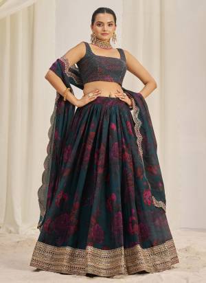 For A Designer Look,Grab These Lehenga Choli in Fine Colored.These Lehenga And Dupatta Are Fabricated On Organza Pair With Organza Blouse.Its Beautified With Designer Printed,Jari,Dori,Sequance Embroidery Work.