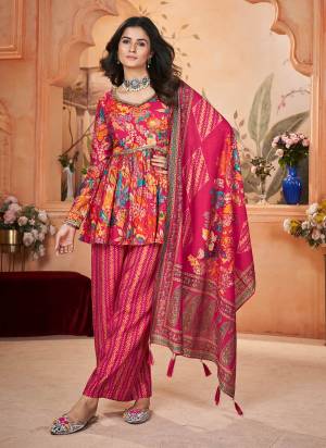 Attrective Looking These Beautiful Looking Readymad ToP Bottom With Dupatta.These Top And Bottom Dupatta is Fabricated On Silk.Its Beautified With Designer Digital Printed With Foil .