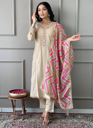 Attrective Looking These Beautiful Looking Readymade Suits.These Top And Bottom Are Viscose Chanderi And Dupatta Nylon Taby Fabricated.Its Beautified With Designer Embroidery Work With Printed.