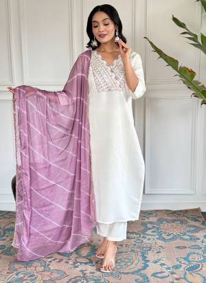 Attrective Looking These Beautiful Looking Readymade Suits.These Top And Bottom Are Chanderi And Dupatta Chinon Fabricated.Its Beautified With Designer Embroidery Work.